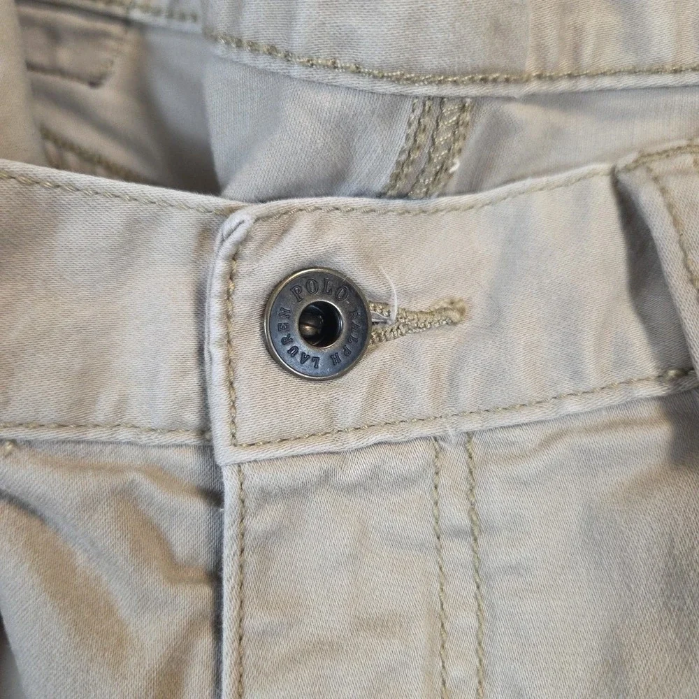 Polo Ralph Lauren Jeans Mens 32x32 Beige Stretch Slim Straight Fit 5 Pocket